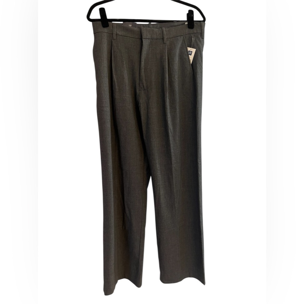 NEW Gap Men's 365 Relaxed Pleated Trousers Charcoal Heather Grey 31/30 - Picture 4 of 8